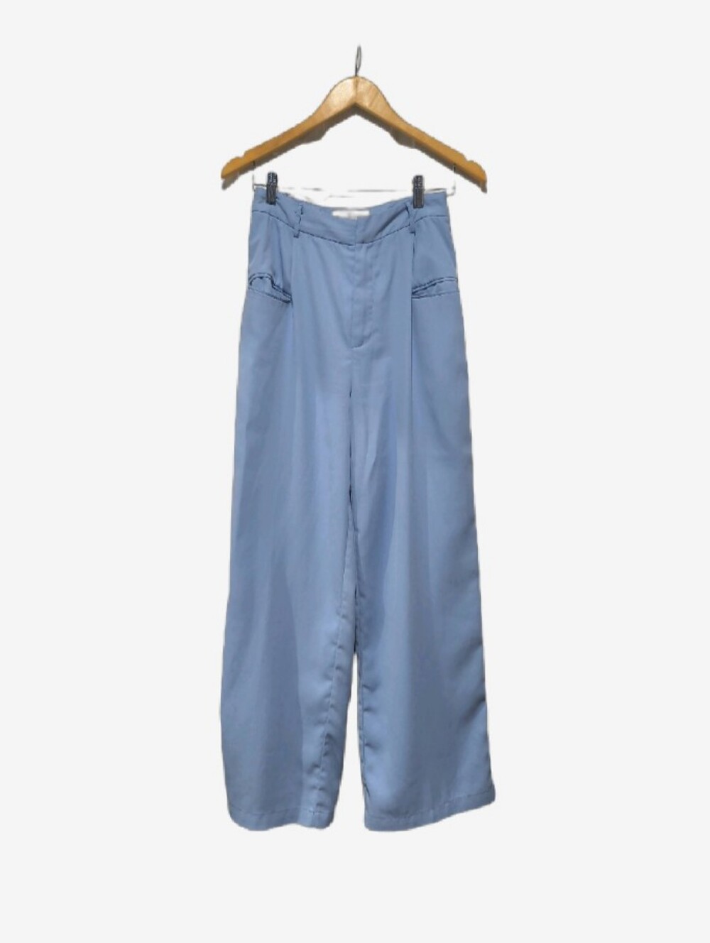 Commense Sky Blue Wide-Leg Trousers - Picture 2 of 10